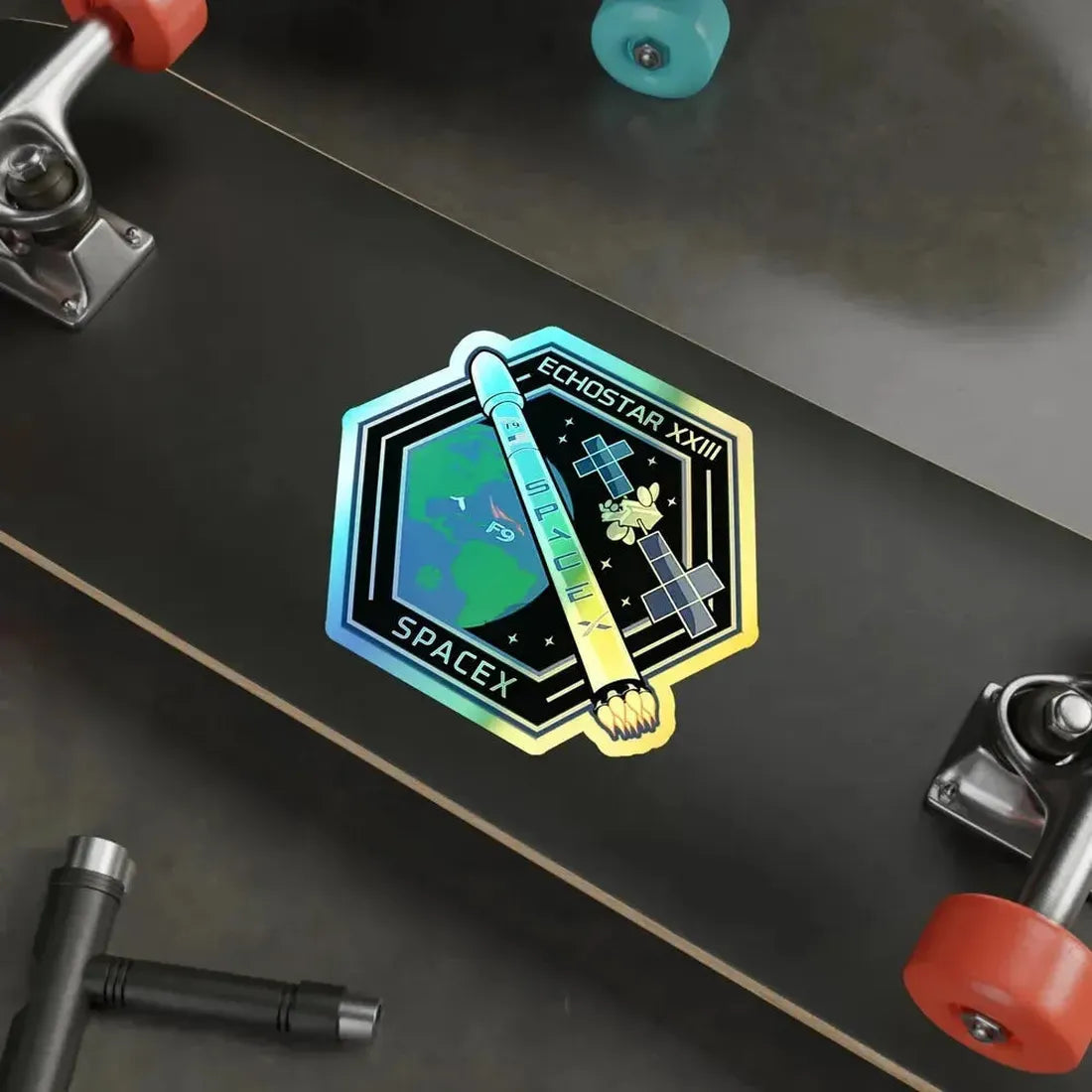 EchoStar 23 (SpaceX) Holographic STICKER Die-Cut Vinyl Decal - The Sticker Space