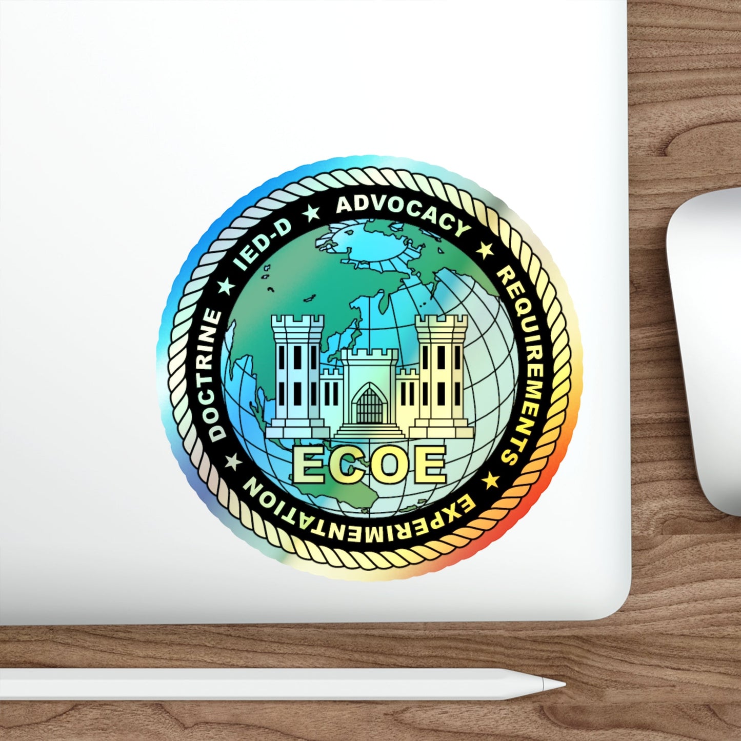 ECOE Engineer Center of Excellence (USMC) Holographic STICKER Die-Cut Vinyl Decal-The Sticker Space