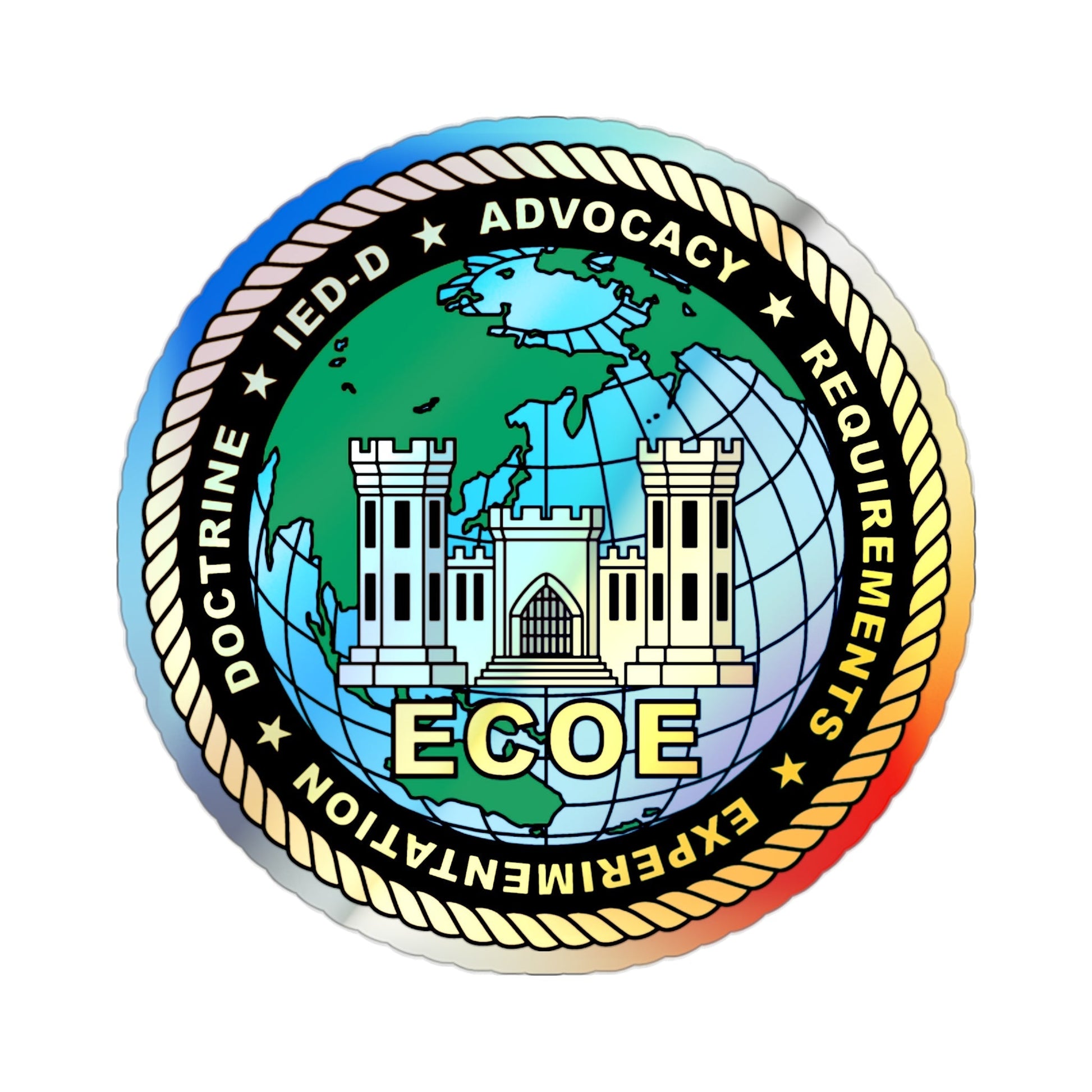 ECOE Engineer Center of Excellence (USMC) Holographic STICKER Die-Cut Vinyl Decal-2 Inch-The Sticker Space