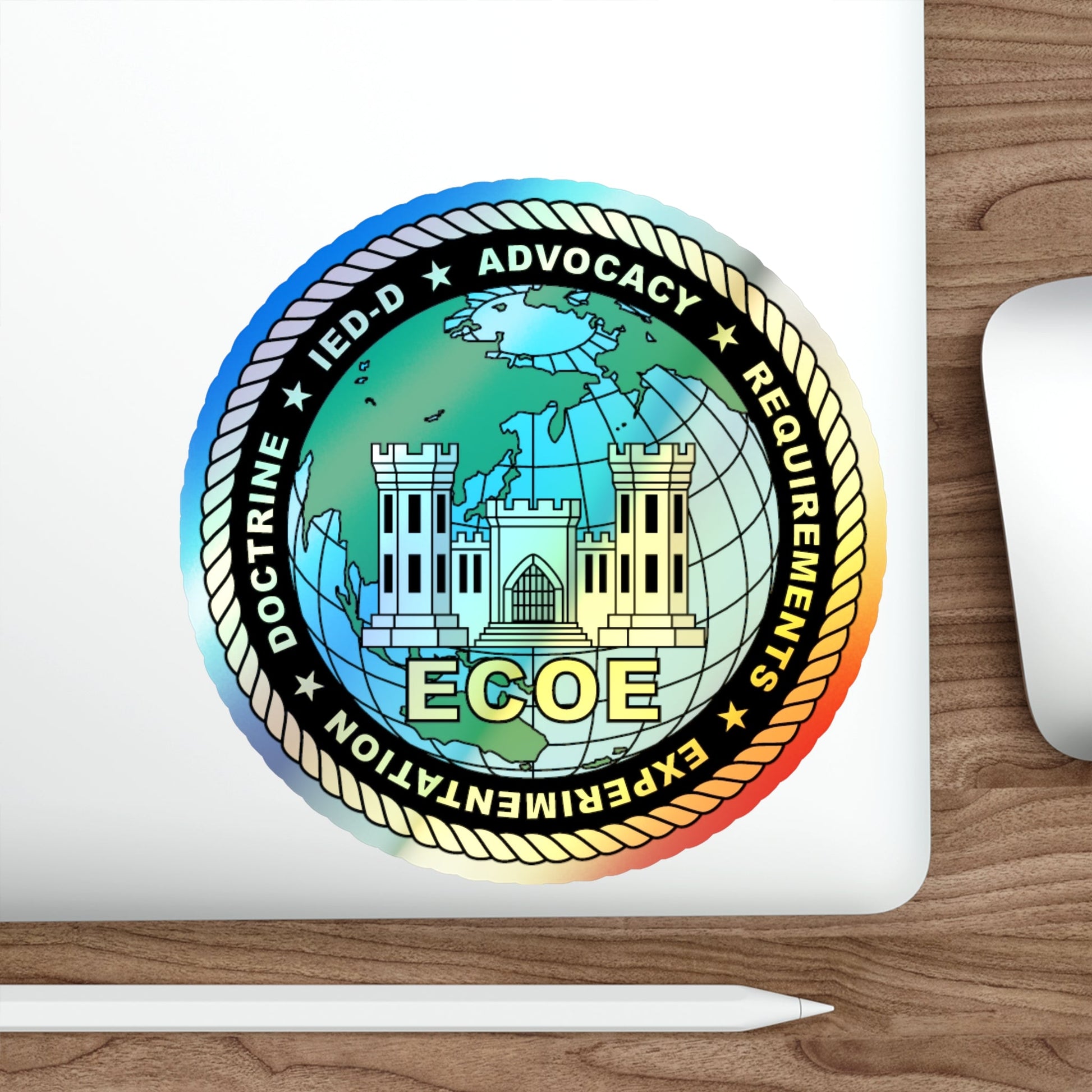 ECOE Engineer Center of Excellence (USMC) Holographic STICKER Die-Cut Vinyl Decal-The Sticker Space