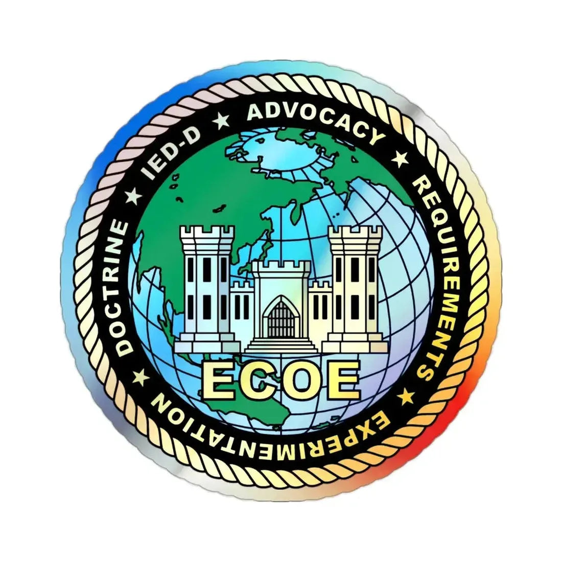 ECOE Engineer Center of Excellence (USMC) Holographic STICKER Die-Cut Vinyl Decal - The Sticker Space