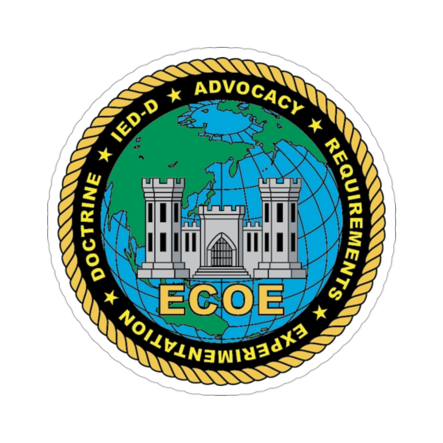 ECOE Engineer Center of Excellence (USMC) STICKER Vinyl Die-Cut Decal-2 Inch-The Sticker Space