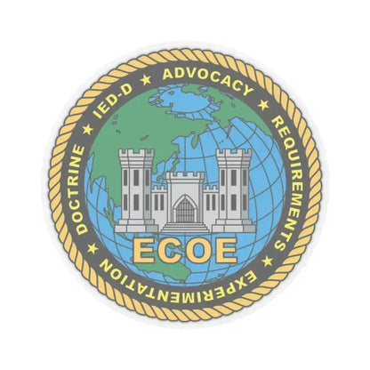 ECOE Engineer Center of Excellence (USMC) STICKER Vinyl Kiss-Cut Decal 4 Inch Transparent - The Sticker Space
