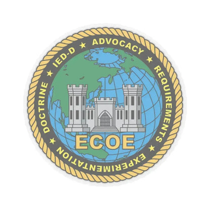 ECOE Engineer Center of Excellence (USMC) STICKER Vinyl Kiss-Cut Decal 6 Inch Transparent - The Sticker Space