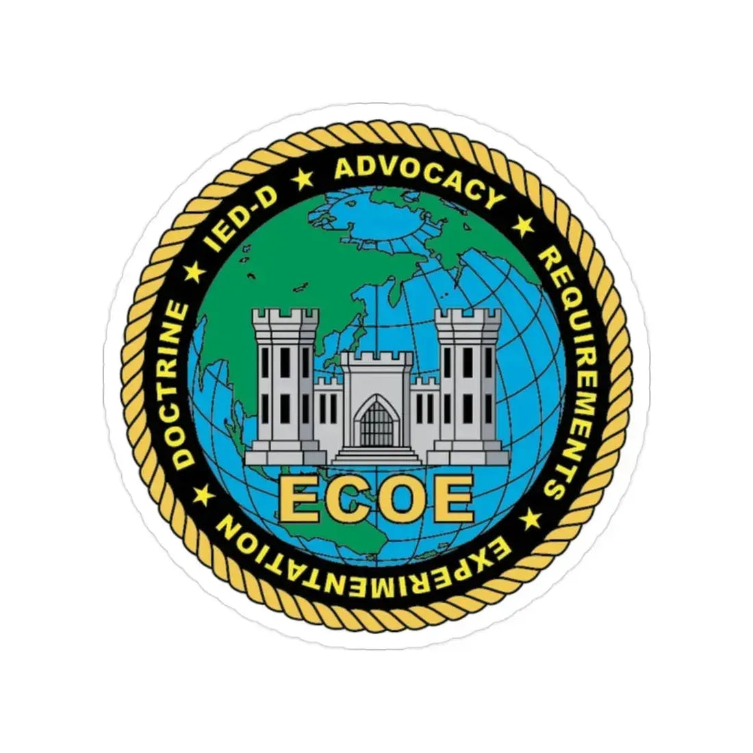 ECOE Engineer Center of Excellence (USMC) Transparent STICKER Die-Cut Vinyl Decal 2 Inch - The Sticker Space