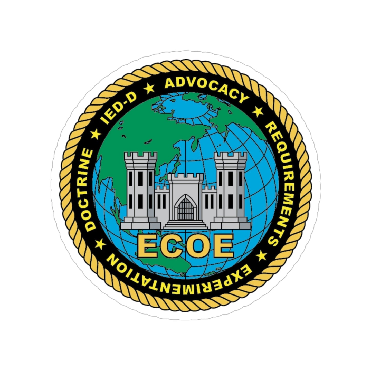 ECOE Engineer Center of Excellence (USMC) Transparent STICKER Die-Cut Vinyl Decal-4 Inch-The Sticker Space