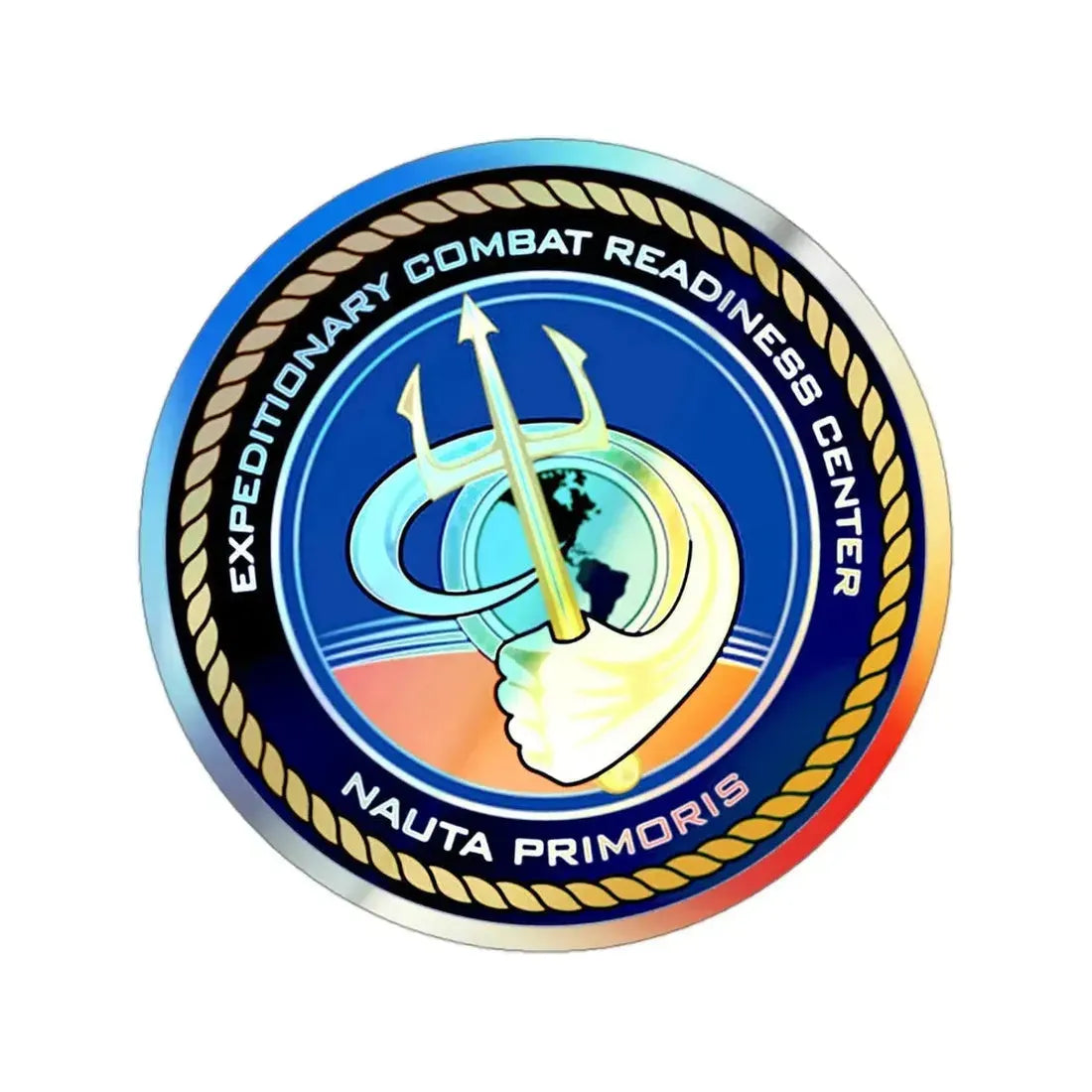 ECRC Nauta Primoris Expeditionary Combat Readiness (U.S. Navy) Holographic STICKER Die-Cut Vinyl Decal 3 Inch Holographic - The Sticker Space