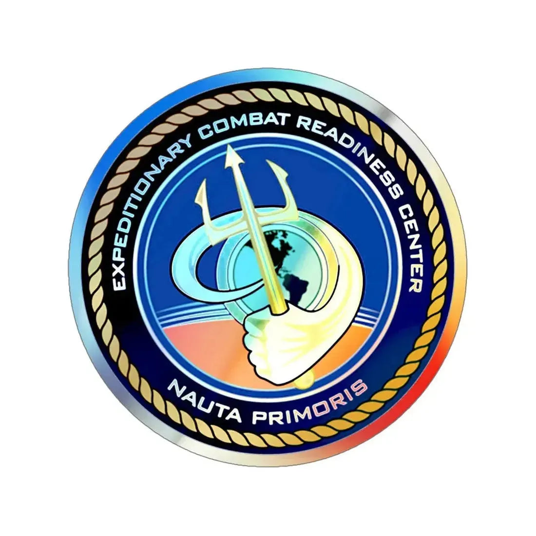 ECRC Nauta Primoris Expeditionary Combat Readiness (U.S. Navy) Holographic STICKER Die-Cut Vinyl Decal 5 Inch Holographic - The Sticker Space