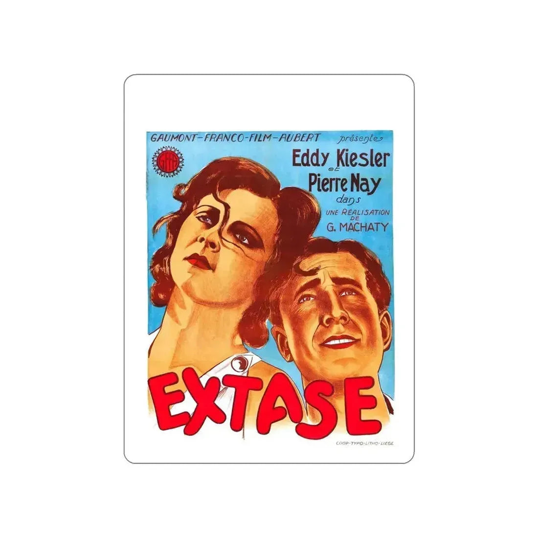 ECSTACY 1933 Movie Poster STICKER Vinyl Die-Cut Decal 6 Inch - The Sticker Space