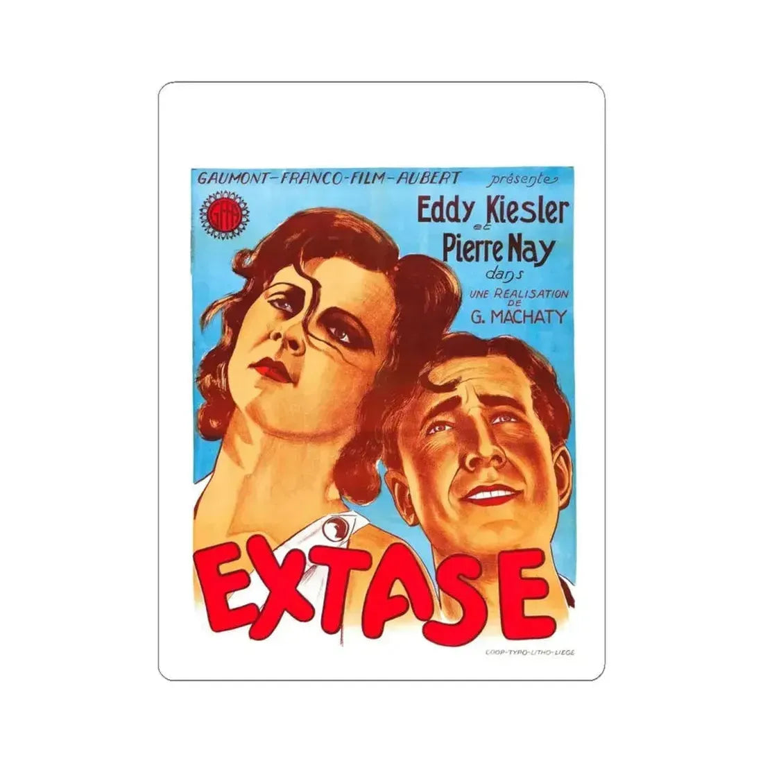 ECSTACY 1933 Movie Poster - STICKER Vinyl Kiss-Cut Decal 4 Inch White - The Sticker Space