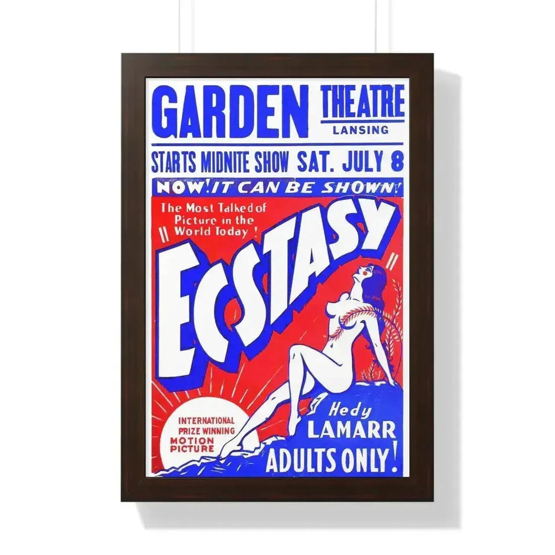 ECSTACY (2) 1933 - Framed Movie Poster 16″ x 24″ Walnut - The Sticker Space