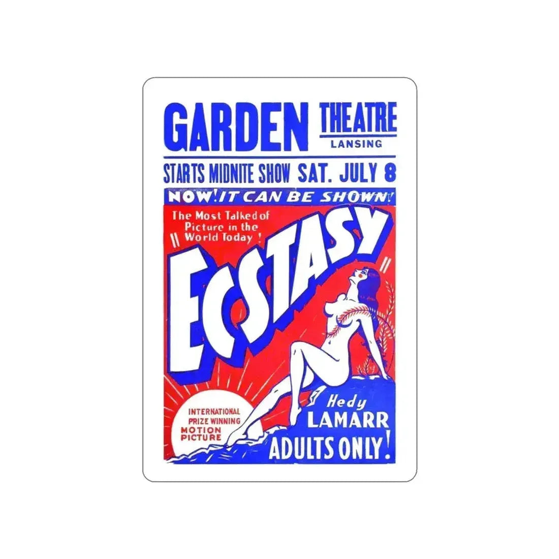 ECSTACY (2) 1933 Movie Poster STICKER Vinyl Die-Cut Decal 3 Inch - The Sticker Space