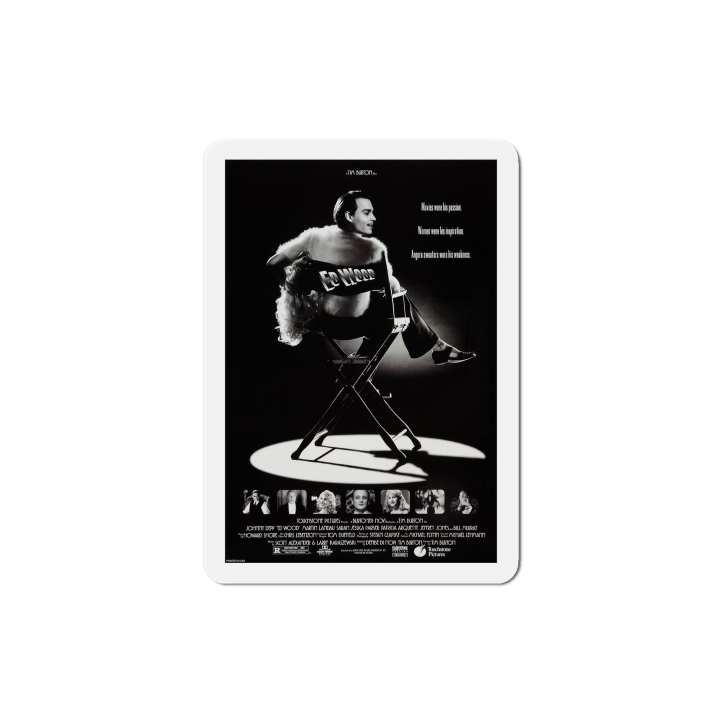 Ed Wood 1994 Movie Poster Die-Cut Magnet-4" x 4"-The Sticker Space