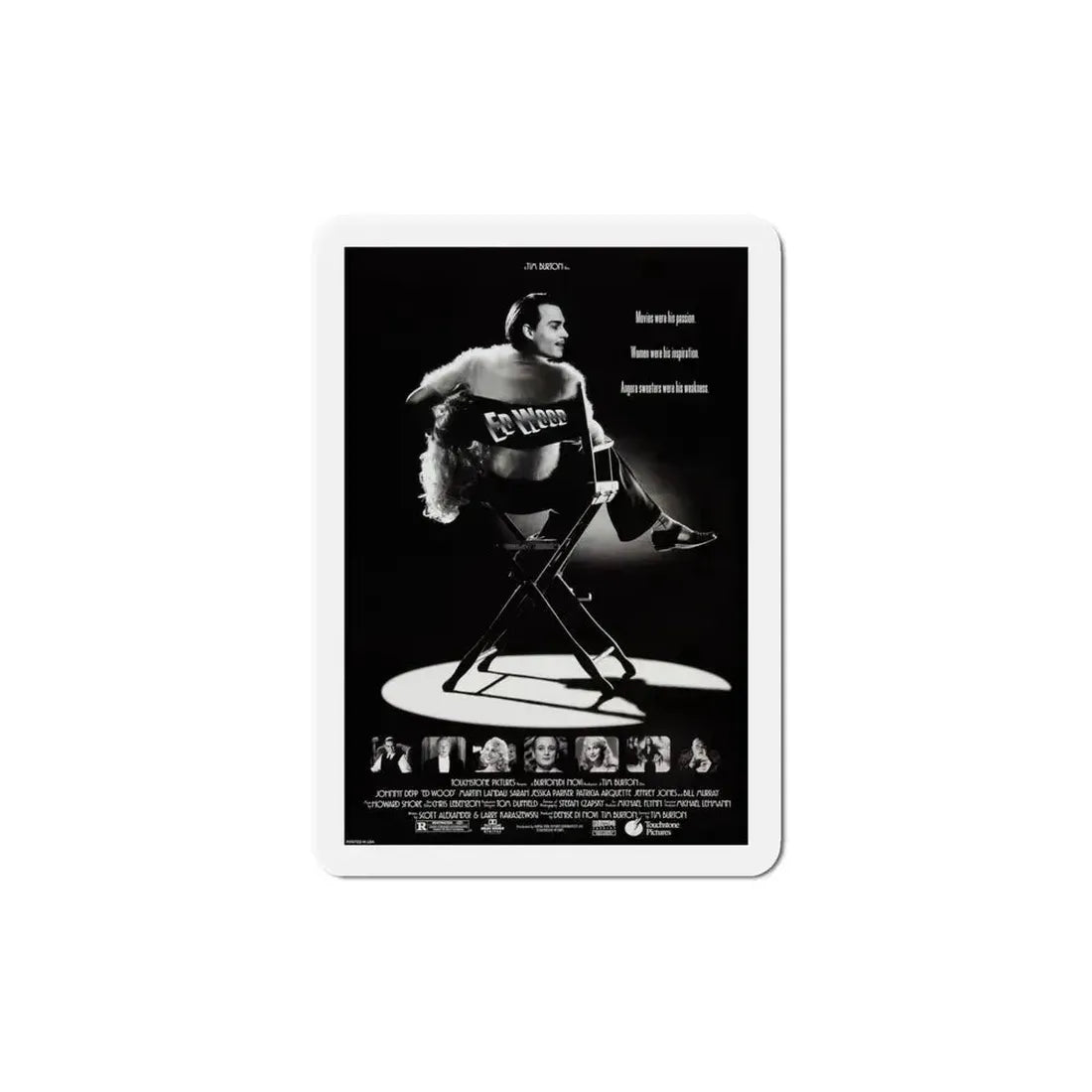Ed Wood 1994 Movie Poster Refrigerator Magnet 5 Inch - The Sticker Space