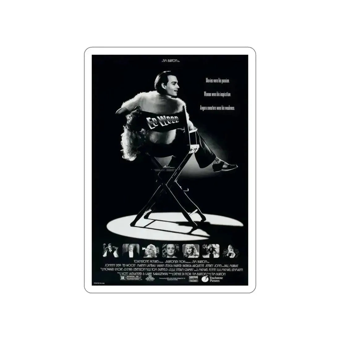 ED WOOD 1994 Movie Poster STICKER Vinyl Die-Cut Decal 3 Inch - The Sticker Space