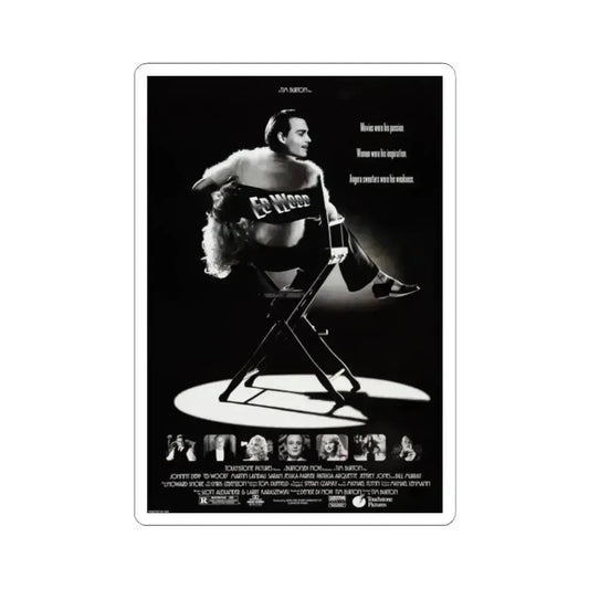 Ed Wood 1994 Movie Poster - STICKER Vinyl Kiss-Cut Decal 2 Inch White - The Sticker Space