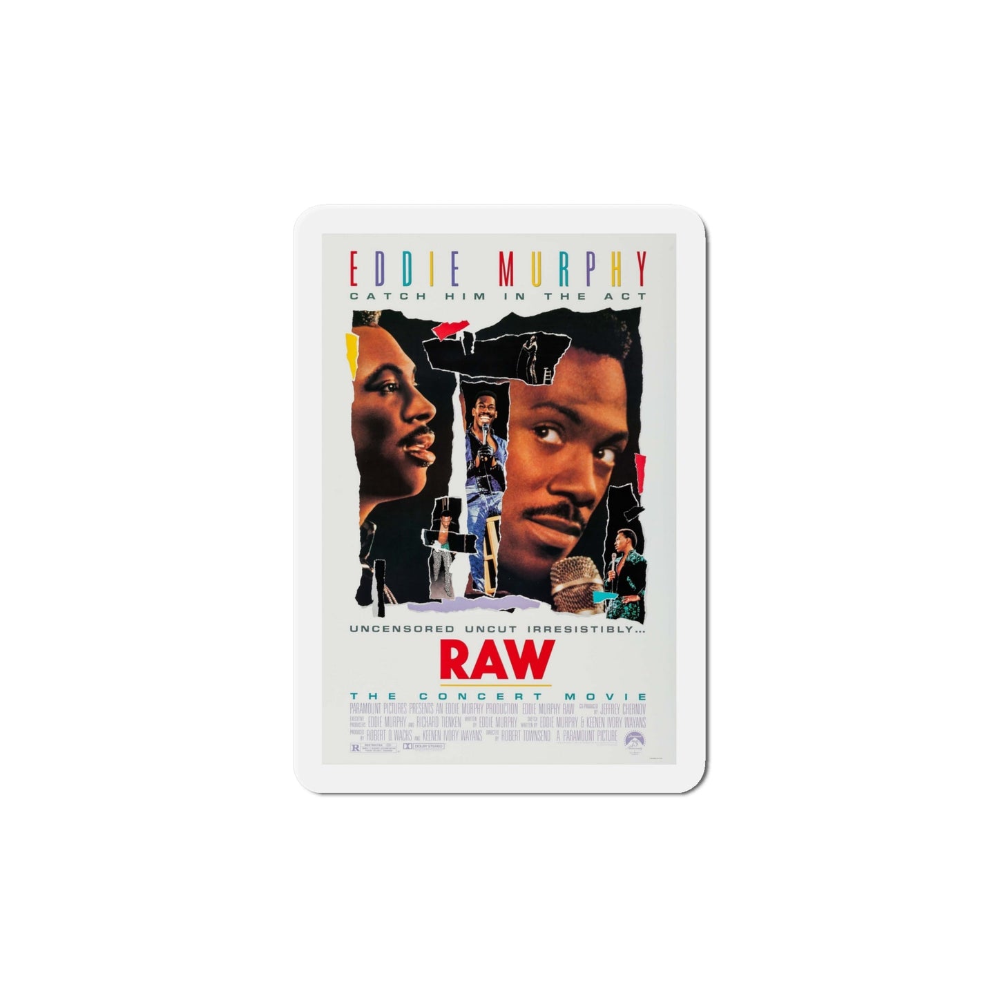 Eddie Murphy Raw 1987 Movie Poster Die-Cut Magnet-6 Inch-The Sticker Space