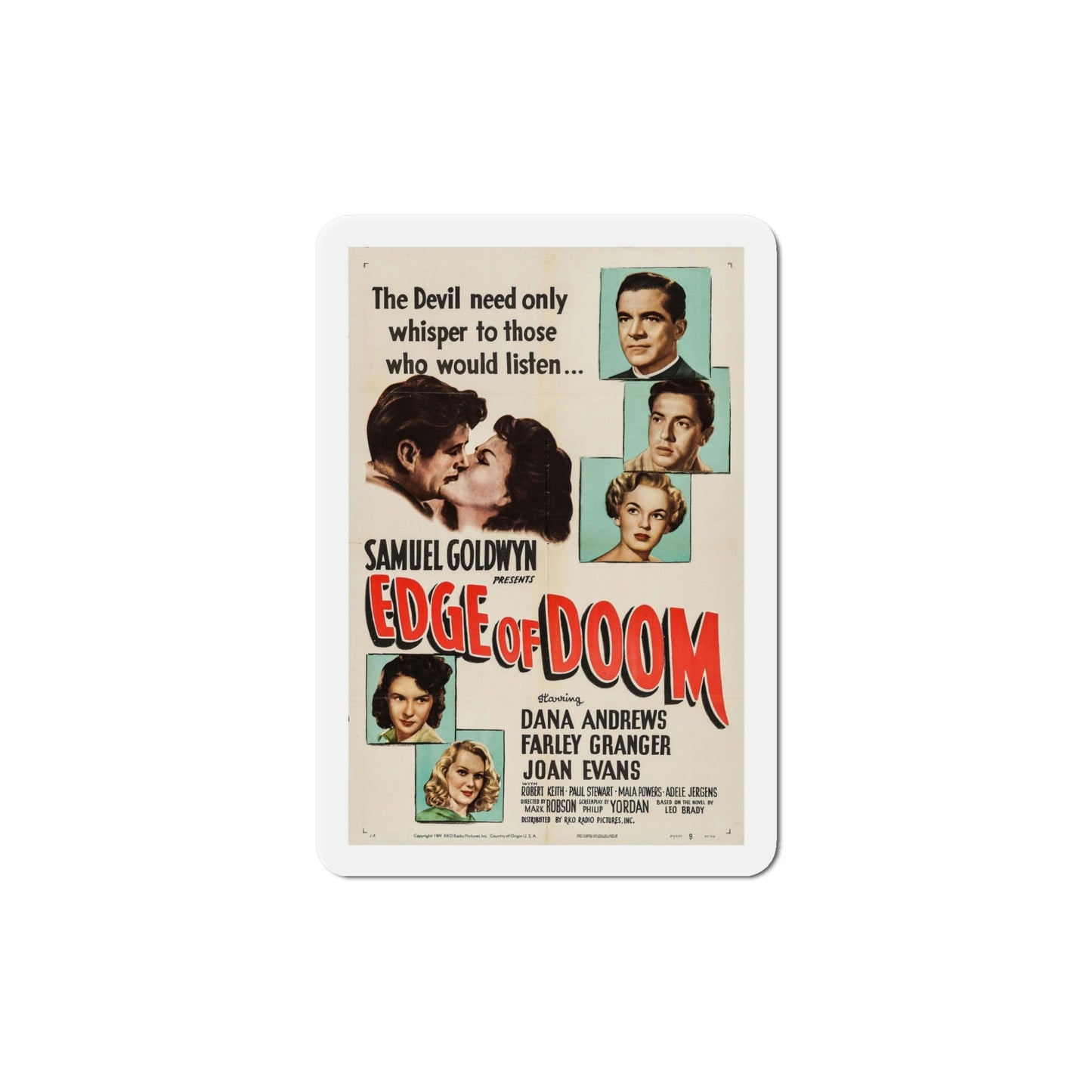 Edge of Doom 1950 Movie Poster Die-Cut Magnet-5 Inch-The Sticker Space