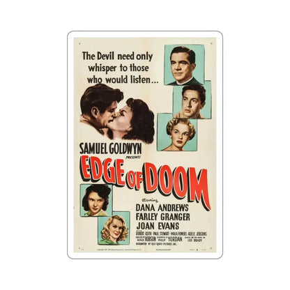 Edge of Doom 1950 Movie Poster STICKER Vinyl Die-Cut Decal 3 Inch - The Sticker Space