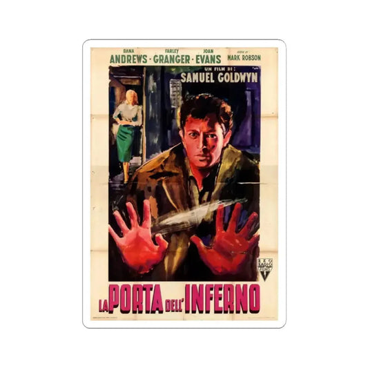 Edge of Doom 1950 v2 Movie Poster - STICKER Vinyl Kiss-Cut Decal 2 Inch White - The Sticker Space