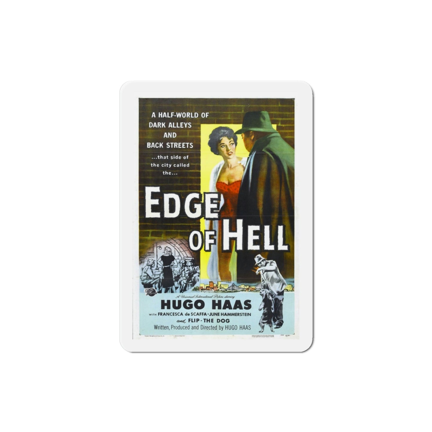 Edge of Hell 1956 Movie Poster Die-Cut Magnet-3 Inch-The Sticker Space