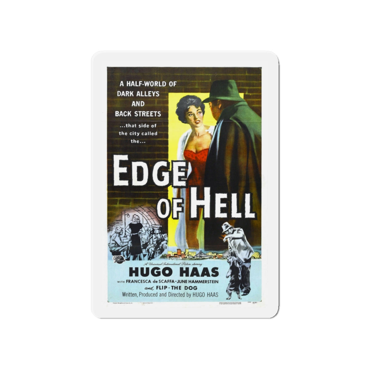 EDGE OF HELL 1956 Movie Poster - Die-Cut Magnet-4" x 4"-The Sticker Space