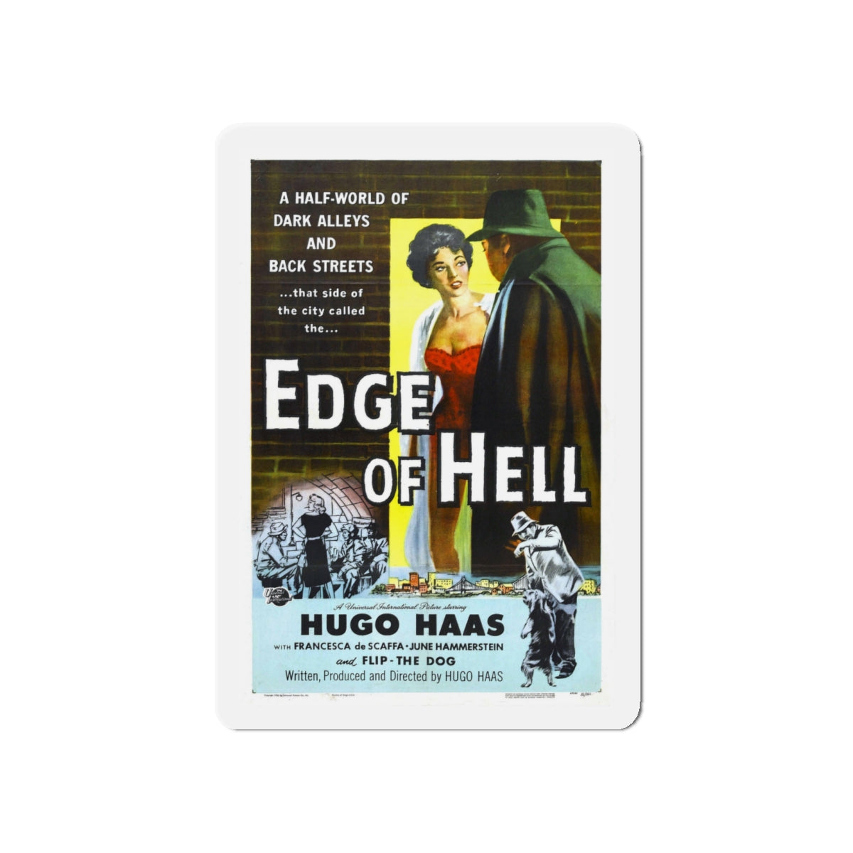 EDGE OF HELL 1956 Movie Poster - Die-Cut Magnet-5" x 5"-The Sticker Space