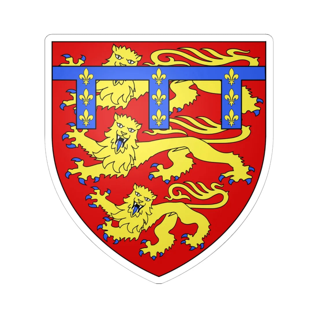 Edmund Crouchback Arms (England) (Coat of Arms) STICKER Vinyl Kiss-Cut Decal 6 Inch White - The Sticker Space