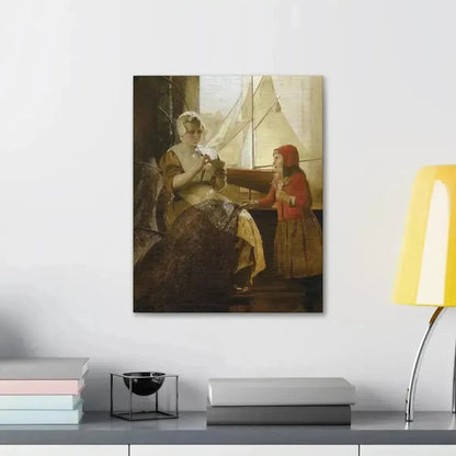 Eduard Charlemont (1848-1906) Dutch Fisherwoman with Child - Canvas Wall Art - The Sticker Space