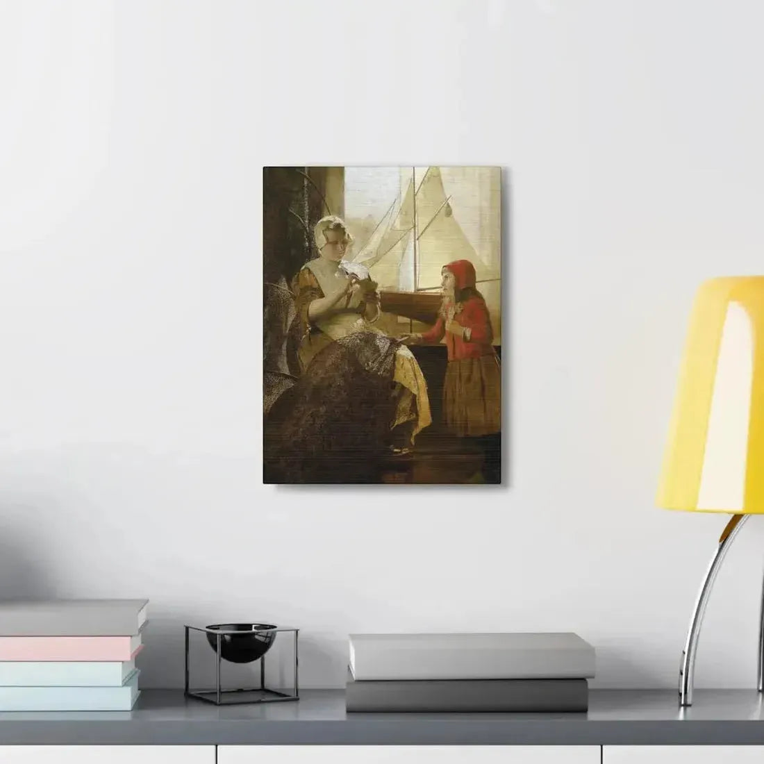 Eduard Charlemont (1848-1906) Dutch Fisherwoman with Child - Canvas Wall Art - The Sticker Space