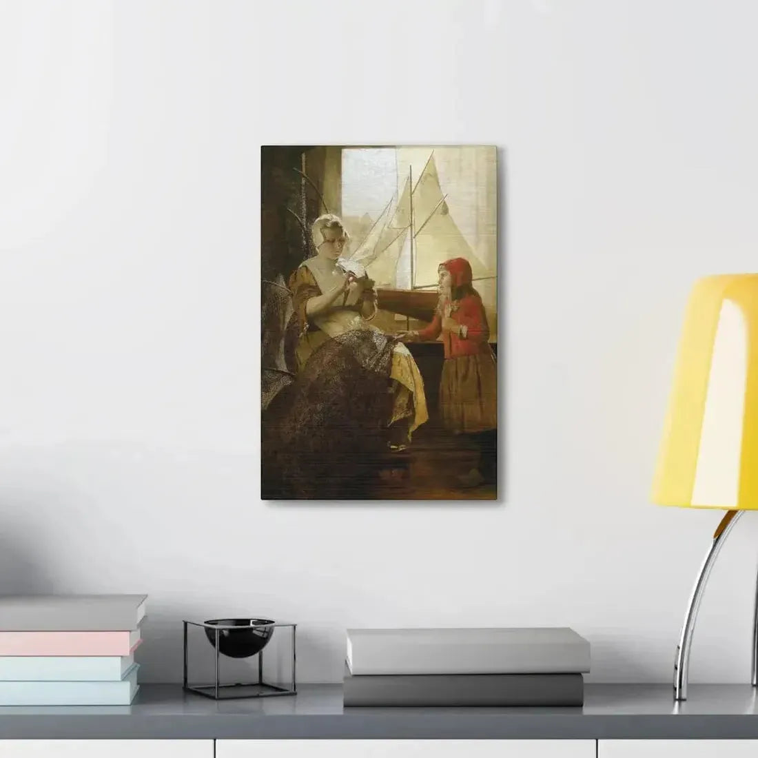 Eduard Charlemont (1848-1906) Dutch Fisherwoman with Child - Canvas Wall Art - The Sticker Space