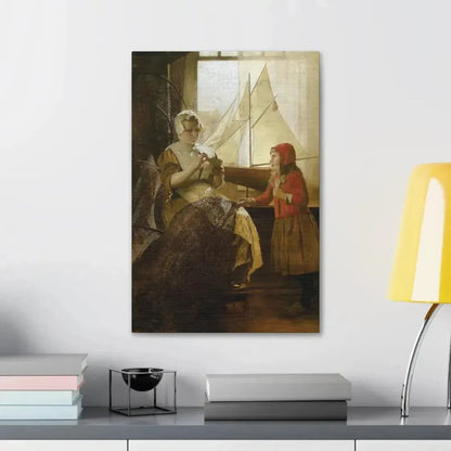 Eduard Charlemont (1848-1906) Dutch Fisherwoman with Child - Canvas Wall Art - The Sticker Space