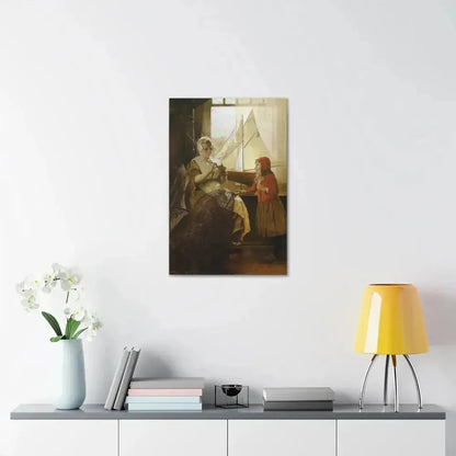 Eduard Charlemont (1848-1906) Dutch Fisherwoman with Child - Canvas Wall Art - The Sticker Space