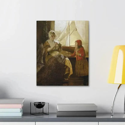 Eduard Charlemont (1848-1906) Dutch Fisherwoman with Child - Canvas Wall Art - The Sticker Space