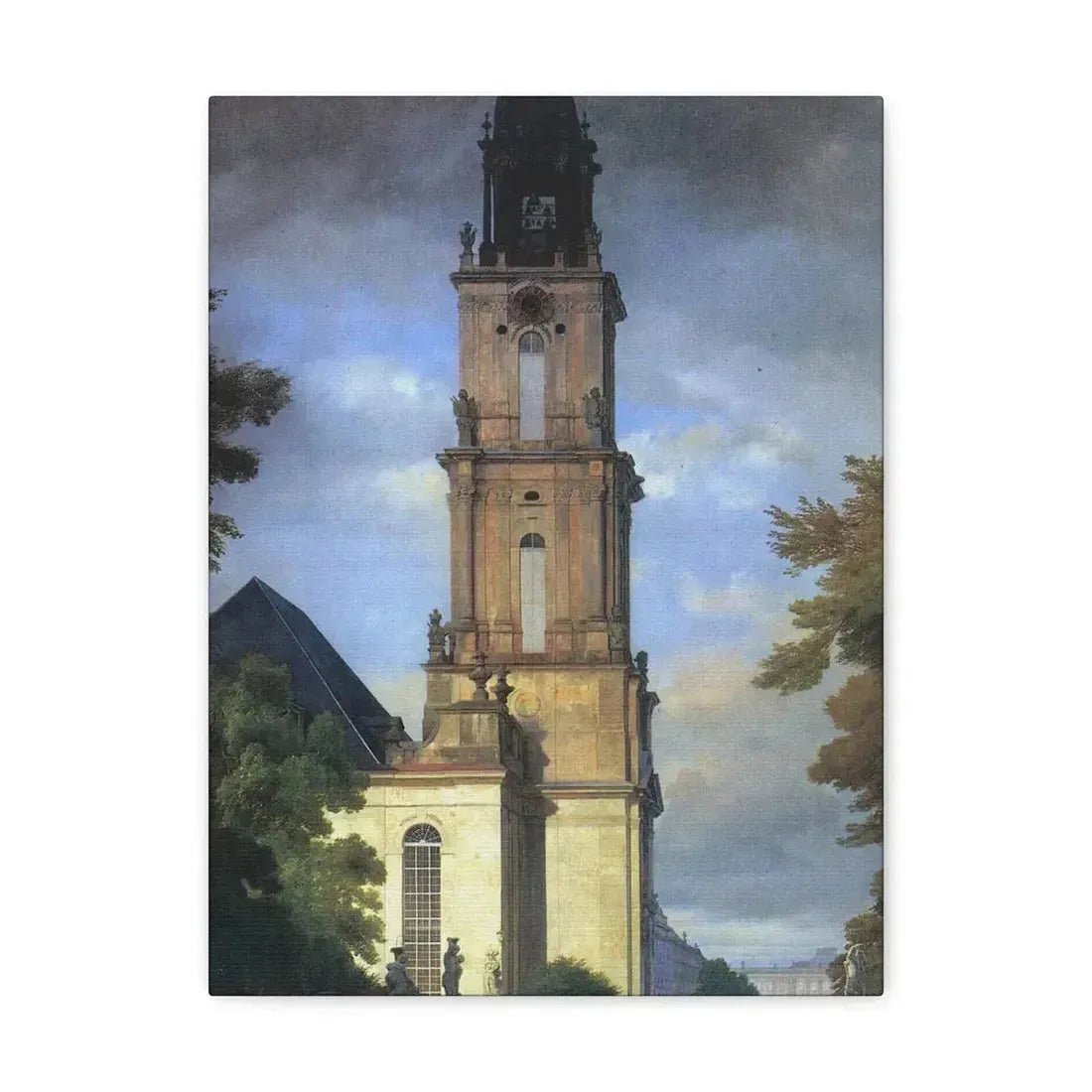 Eduard Gaertner (1801-1877) Garrison Church in Potsdam - Canvas Wall Art 12″ x 16″ 1.25" - The Sticker Space