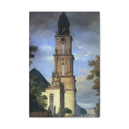 Eduard Gaertner (1801-1877) Garrison Church in Potsdam - Canvas Wall Art 12" x 18" 1.25" - The Sticker Space