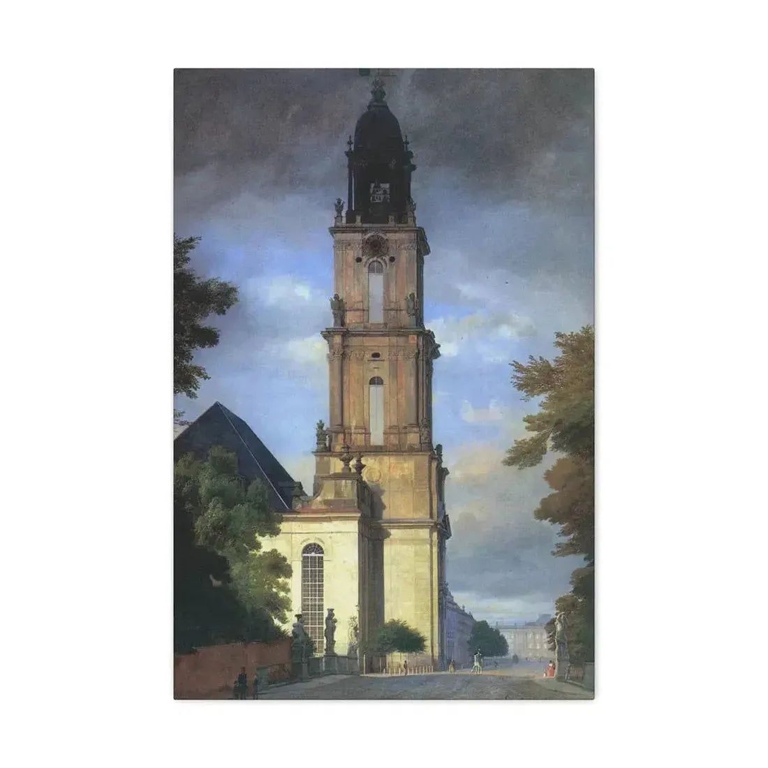 Eduard Gaertner (1801-1877) Garrison Church in Potsdam - Canvas Wall Art 20″ x 30″ 1.25" - The Sticker Space