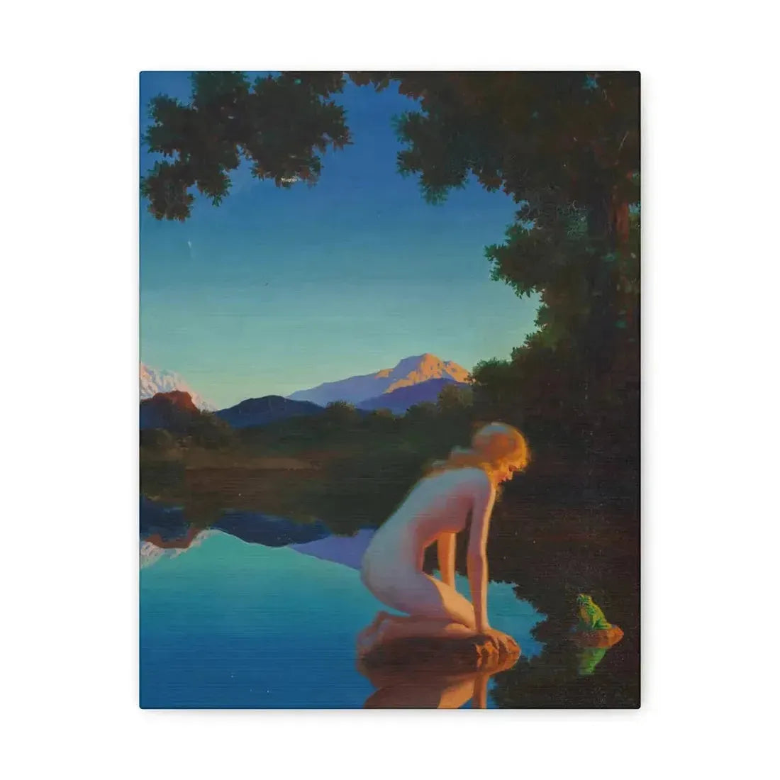 Edward Eggleston (1882-1941) Nymph and the Frog - Canvas Wall Art 11″ x 14″ 1.25" - The Sticker Space
