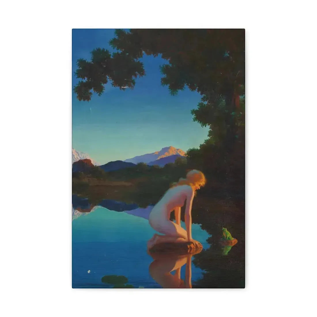Edward Eggleston (1882-1941) Nymph and the Frog - Canvas Wall Art 12" x 18" 1.25" - The Sticker Space