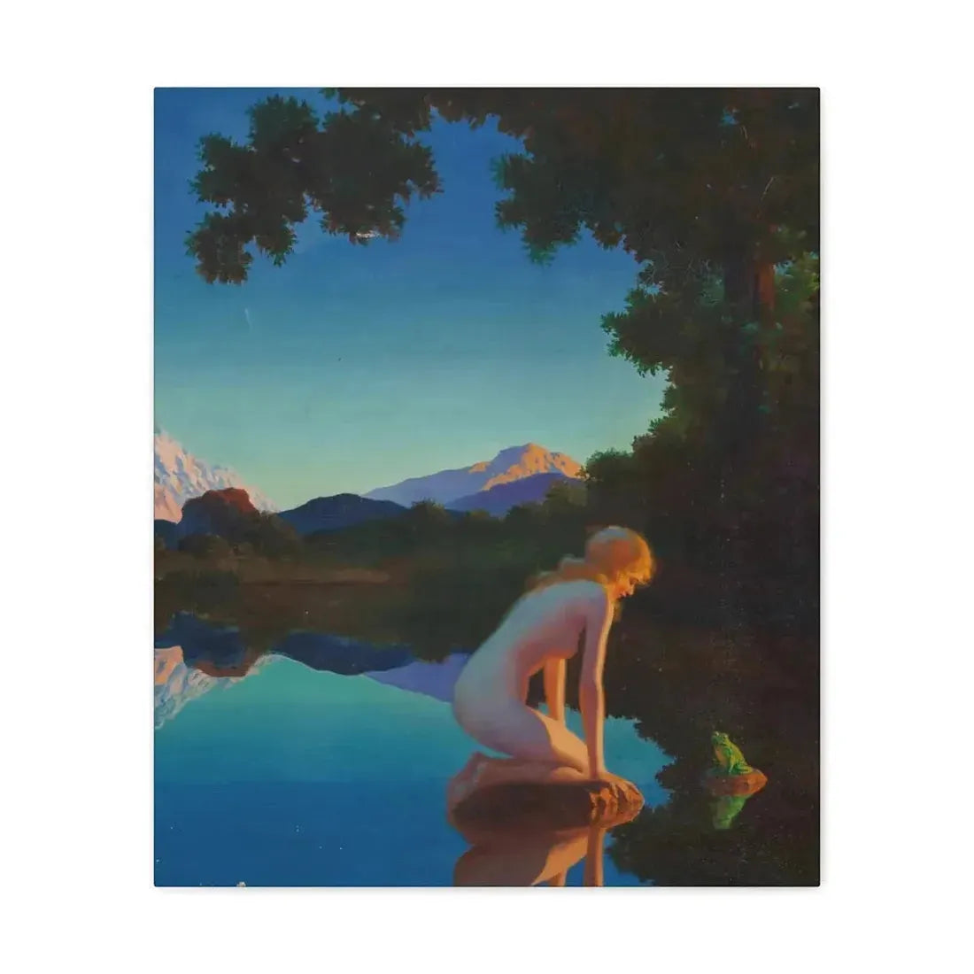 Edward Eggleston (1882-1941) Nymph and the Frog - Canvas Wall Art 20″ x 24″ 1.25" - The Sticker Space