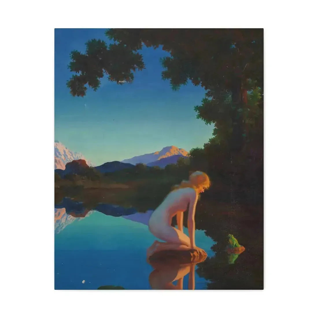 Edward Eggleston (1882-1941) Nymph and the Frog - Canvas Wall Art 24″ x 30″ 1.25" - The Sticker Space