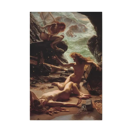 Edward John Poynter (1836-1919) Cave of the Storm Nymphs 1903 - Canvas Wall Art 24″ x 36″ 1.25" - The Sticker Space