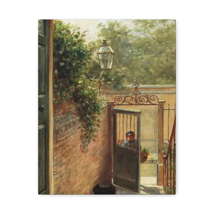 Edward Lamson Henry (1841-1919) A Philadelphia Doorway - Canvas Wall Art 11″ x 14″ 1.25" - The Sticker Space