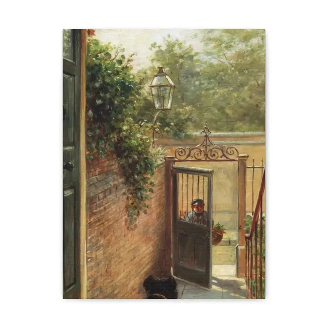 Edward Lamson Henry (1841-1919) A Philadelphia Doorway - Canvas Wall Art 12″ x 16″ 1.25" - The Sticker Space