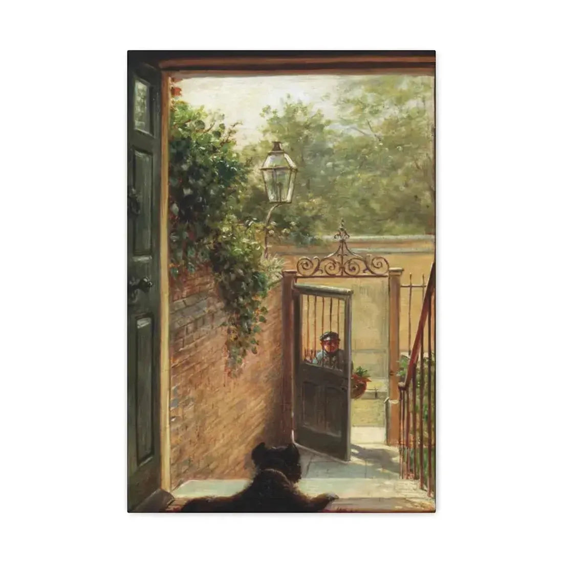 Edward Lamson Henry (1841-1919) A Philadelphia Doorway - Canvas Wall Art 16″ x 24″ 1.25" - The Sticker Space