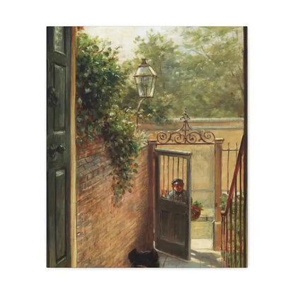 Edward Lamson Henry (1841-1919) A Philadelphia Doorway - Canvas Wall Art 20″ x 24″ 1.25" - The Sticker Space