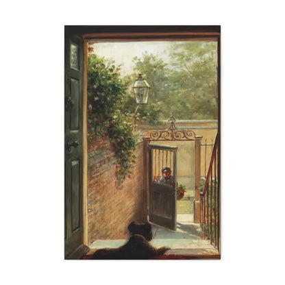 Edward Lamson Henry (1841-1919) A Philadelphia Doorway - Canvas Wall Art 20″ x 30″ 1.25" - The Sticker Space