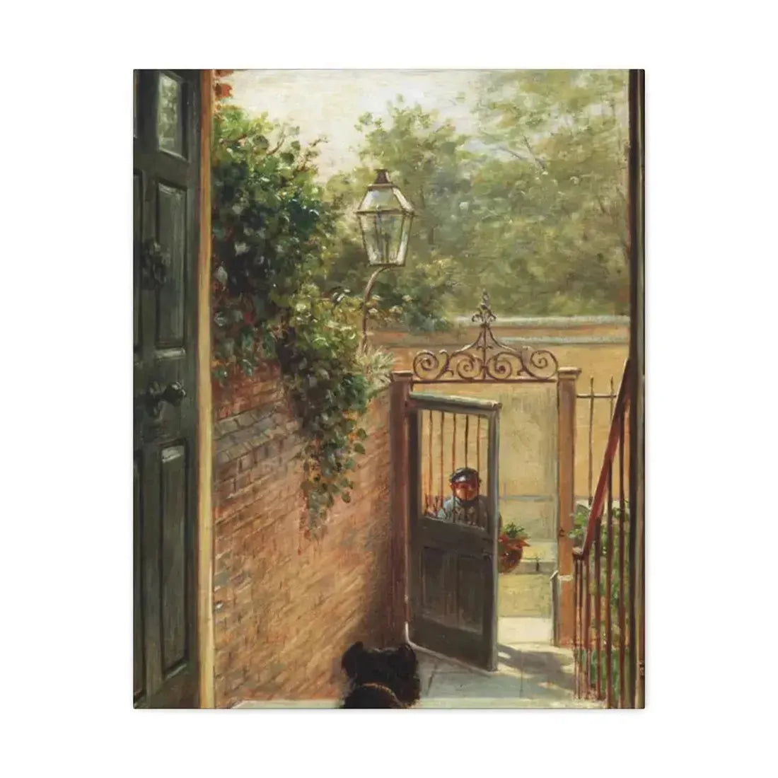 Edward Lamson Henry (1841-1919) A Philadelphia Doorway - Canvas Wall Art 24″ x 30″ 1.25" - The Sticker Space