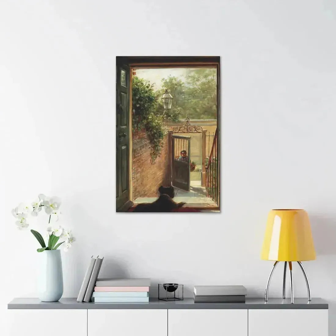 Edward Lamson Henry (1841-1919) A Philadelphia Doorway - Canvas Wall Art - The Sticker Space