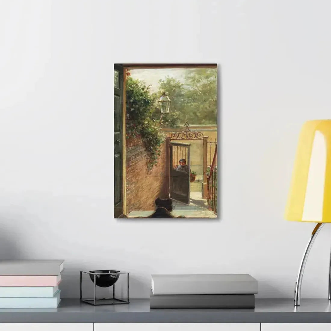 Edward Lamson Henry (1841-1919) A Philadelphia Doorway - Canvas Wall Art - The Sticker Space